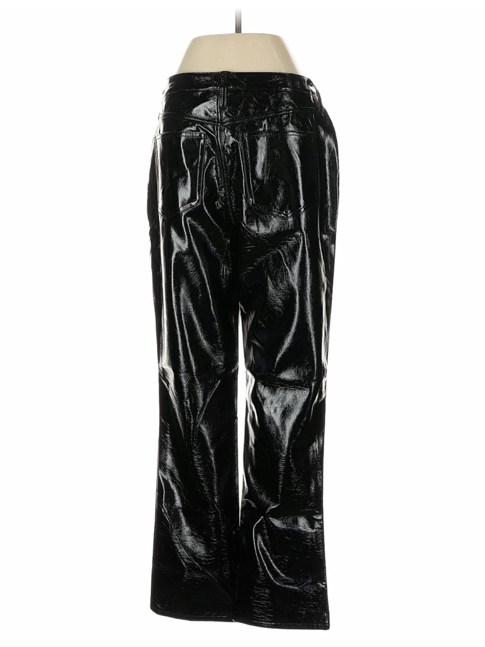 J.Crew Collection Faux Leather Pants High Rise Demi Boot Crop Black Size 28 NWT - Picture 3 of 6